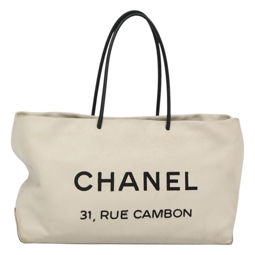 Chanel Leather Tote Bag White